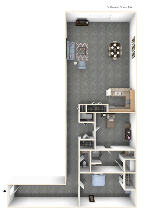 Floor plan for 2 beds, 2 baths, 1800 sqft